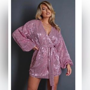 Pretty little thing NWT pink sparkle mini dress!